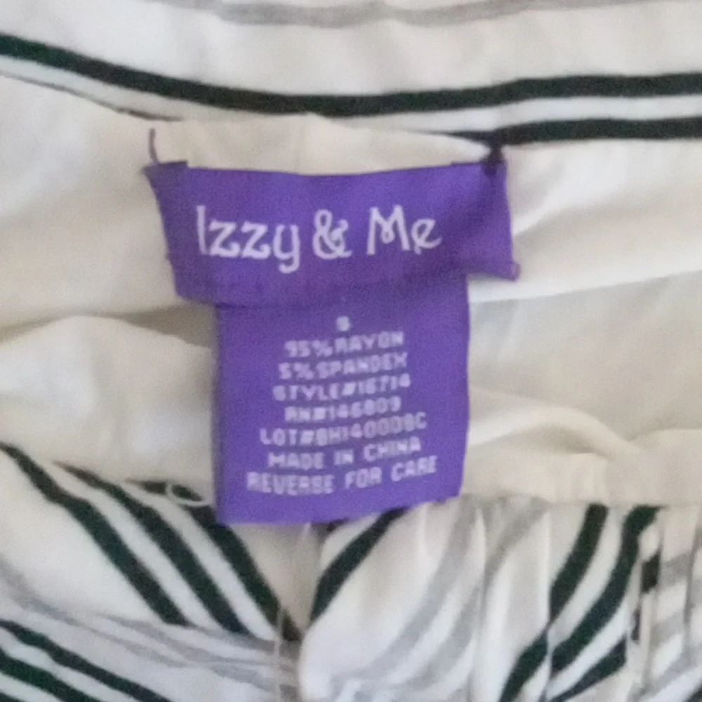 Nwt Izzy & Me Black and White Striped Skiet With Front Slit Wrap - Picture 4 of 4